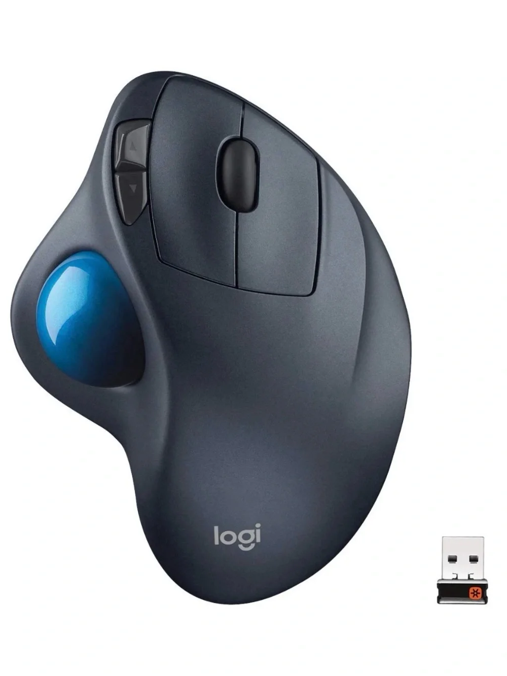 M570 Ergonomic Wireless Trackball Mouse - Graphite with Blue Ball Conditions